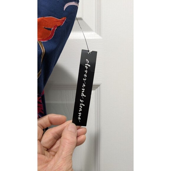 NWT Clover & Sloane Womens Maxi Sundress 14 Empire Navy Red Dark Floral Beachy - Picture 8 of 14